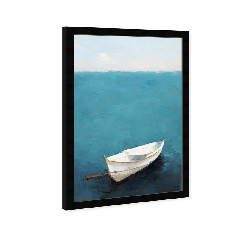 Côte perdue - Peinture sur papier encadrée, Noir, H 47 po x l 32 po