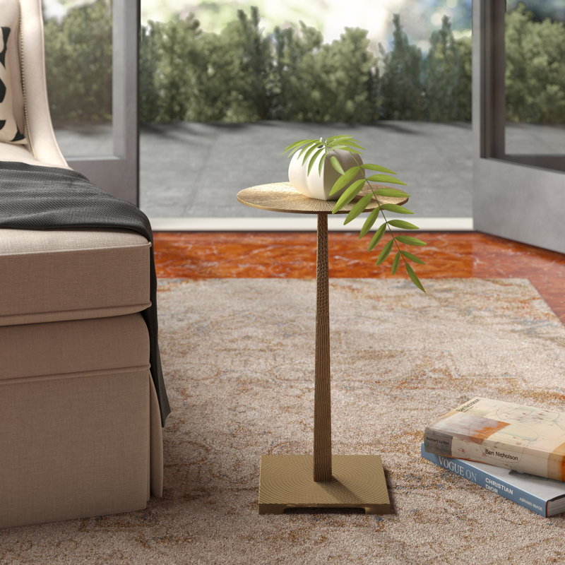 Otelia End Table, Vintage Brass
