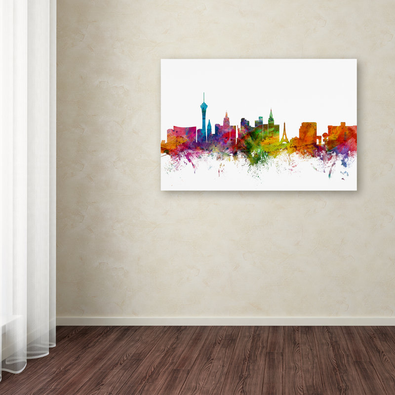 « las vegas nevada-horizon de l’horizon du nevada », reproduction d’impression sur toile tendue, H 16 po x l 24 po x P 2 po