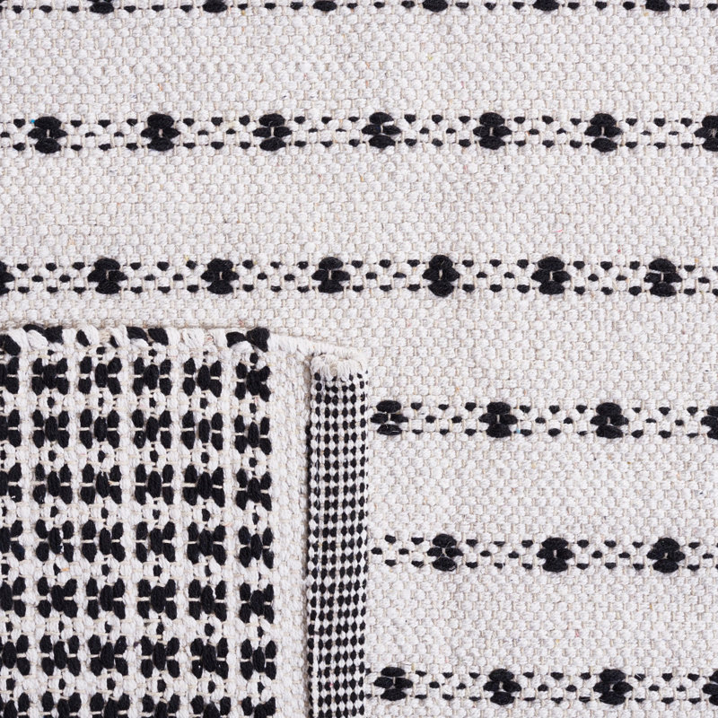 Aitken Flat Weave Cotton Geometric Rug, Rectangle 5' x 8'