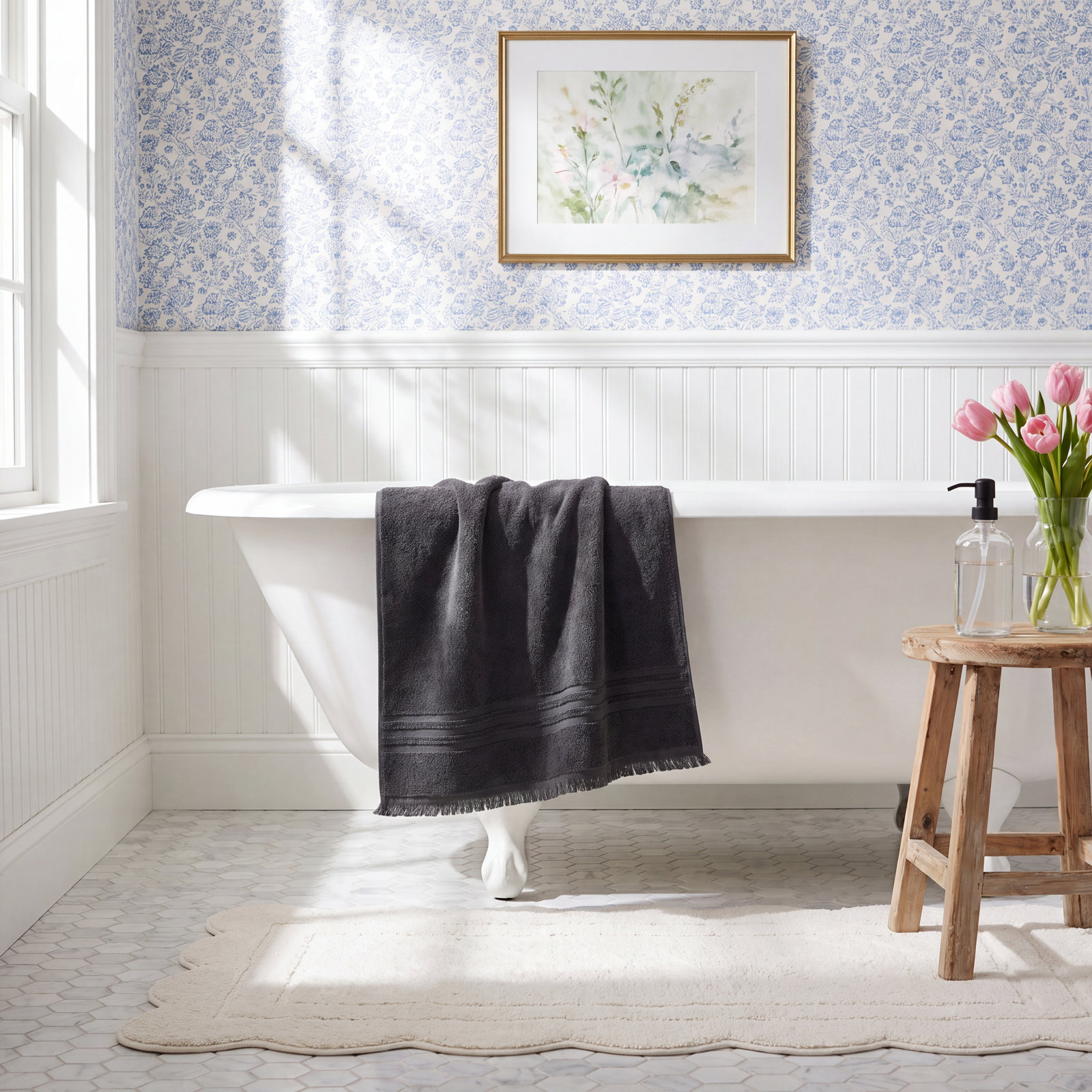 Turkish Cotton Hand Towel, Coal