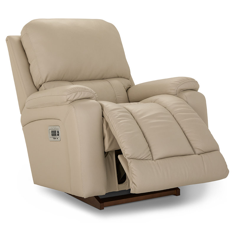 Greyson Power Rocking Recliner w/ Headrest and Lumbar, Ice Leather Match