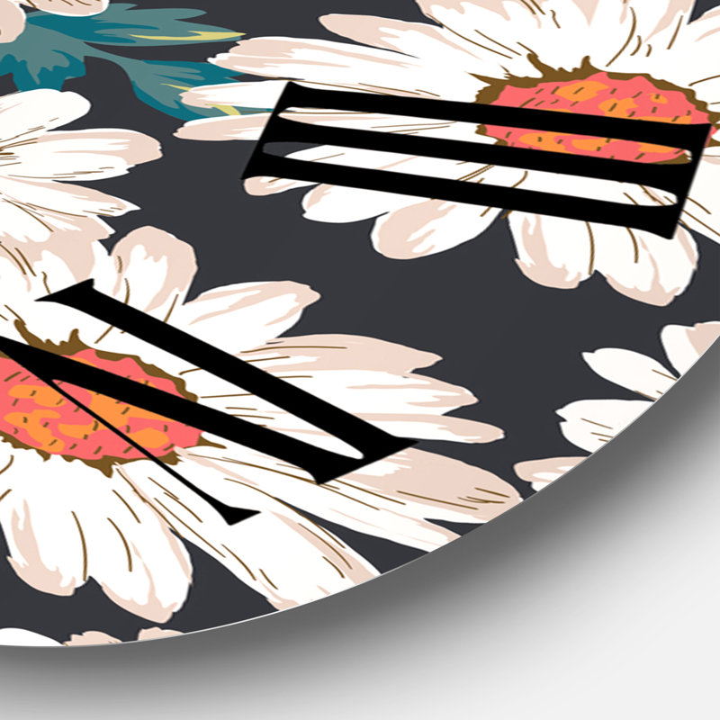 Abondance de marguerites blanches - Horloge murale traditionnelle, Surdimensionné