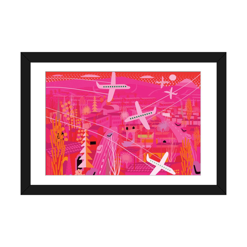 « fire on los angeles », impression sur toile, H 16 po x l 24 po x P 1 po, Papier beaux-arts encadré noir, Blanc