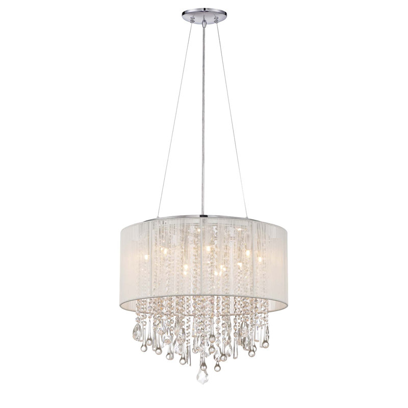 Beverly Drive 12 - Light Chandelier, 18.5" H x 20" W, White