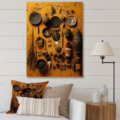 Art mural noir sur toile de poterie noire d'Afrique