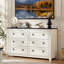 Commode en bois à 6 tiroirs de style champêtre pour chambre et salon-1755444463