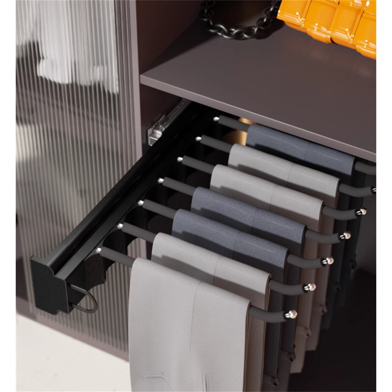 Sideglide Single-Row Side-Mounted Pants Rack, 3.50" H x 14.17" W x 20.00" D