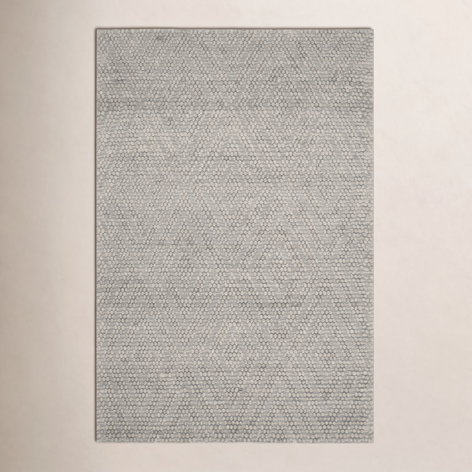 Russo Silver Hand-Woven Geometric Flatweave Rug, Rectangle 10' x 14'