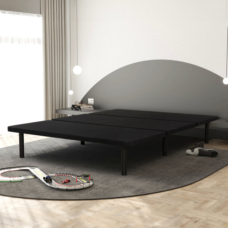 Base de lit plateforme simple tapissier, cadre de lit en métal