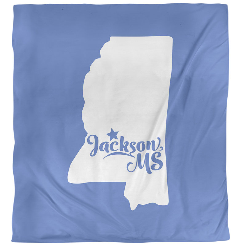 Housse de couette simple jackson Mississippi, Housse de couette simple TG, Bleu, Microfibre