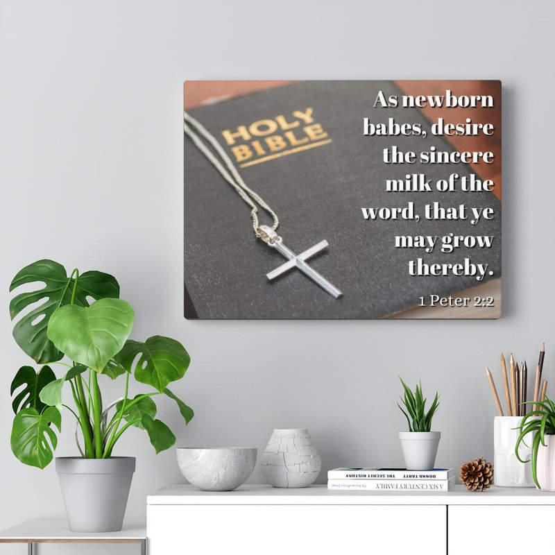 Grow 1 Peter 2:2 - Wrapped Canvas Print