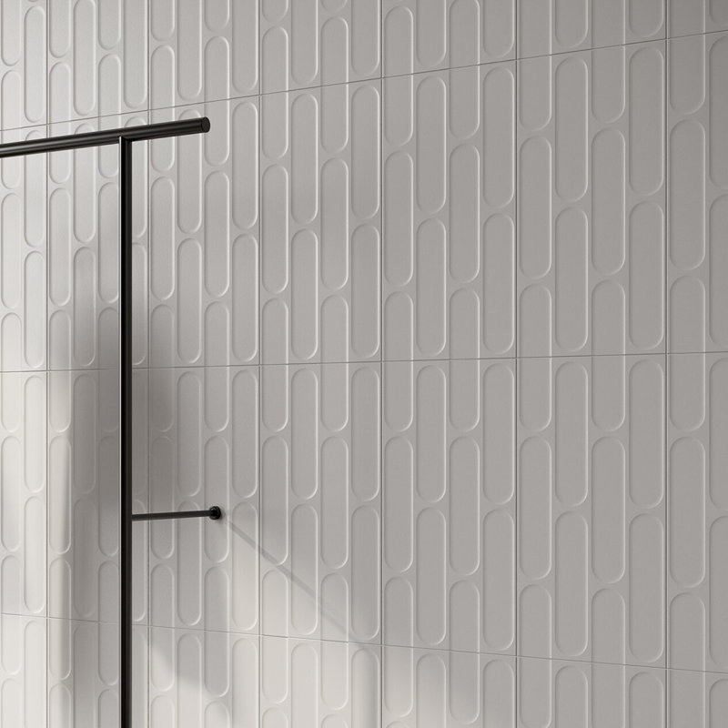 Carrelage mural 3D écaille de poisson 12 po x 24 po Biscotti, Blanc