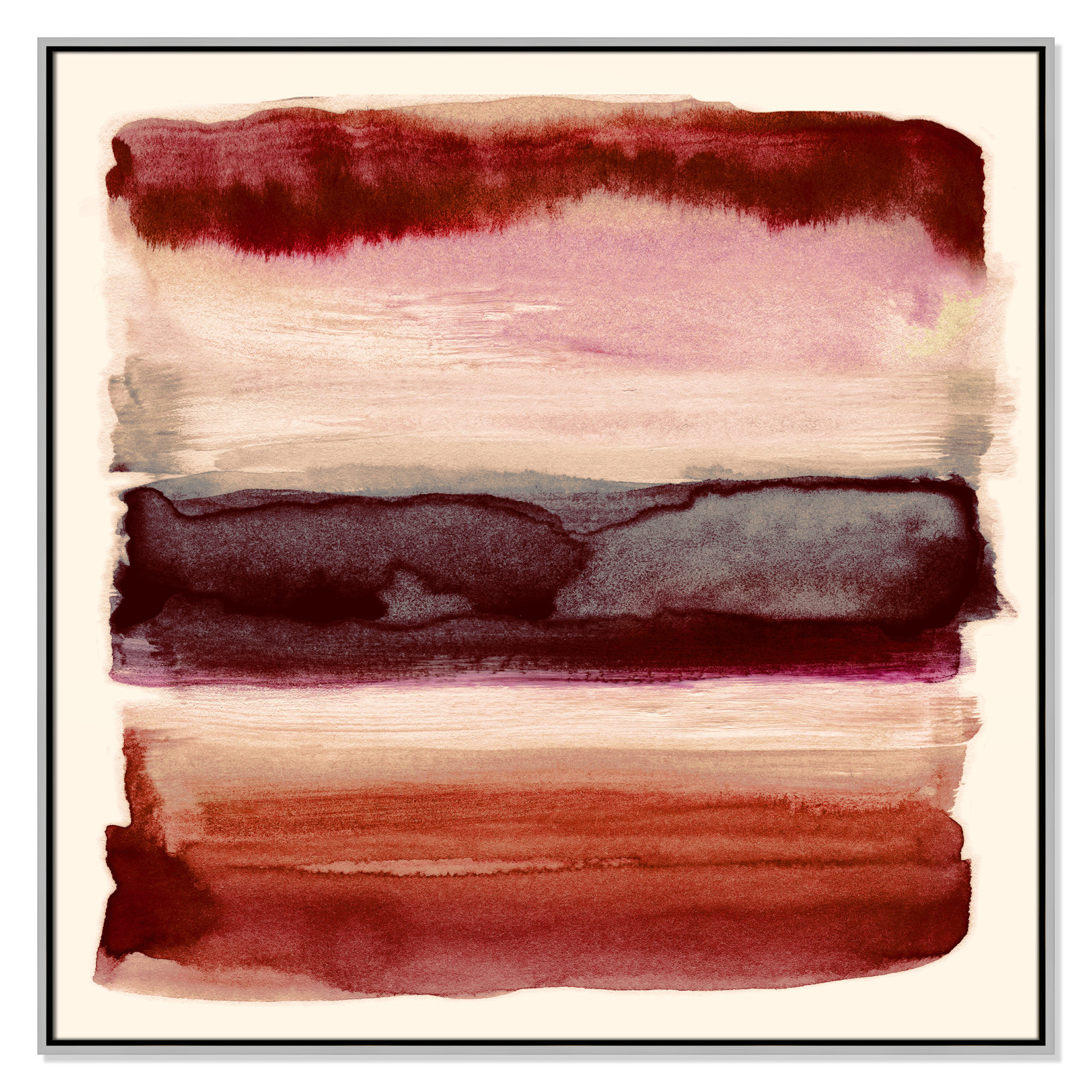 Burgundy Sky II Print by Nan, 41.5" H x 41.5" W, Silver
