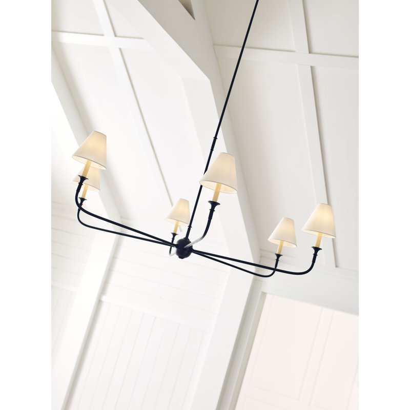 Thomas O'Brien Piaf Grande Chandelier, Aged Iron/Ebonized Oak