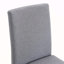 Ensemble de table et de chaises. Table de salle à manger épissée noire avec fonction de rangement au milieu des pieds de la table, jumelée à des chaises de salle à manger en coton et lin gris clair, simples et polyvalentes.-579558265