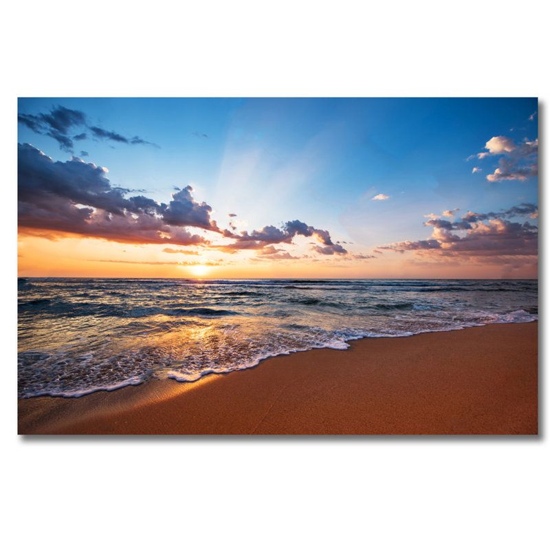 Beach Sunrise - photographie sans cadre, Acrylique, H 40 po x l 60 po x P 1,5 po