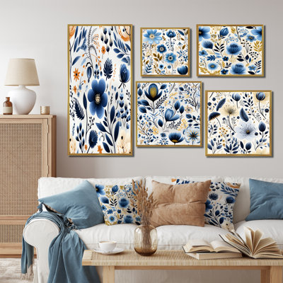 Lalie - Floral Wall Art Prints Set Of 5