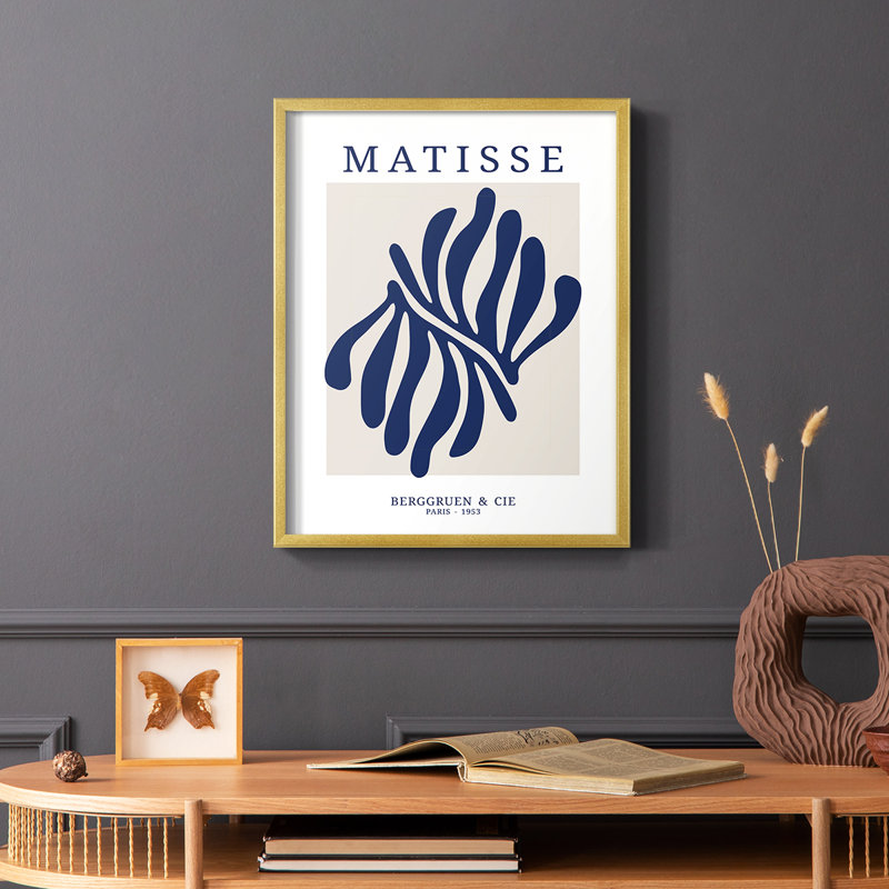 Matisse CDXII Framed Print - Solid Wood, Gold Single Picture Framed, 28" H x 22" W