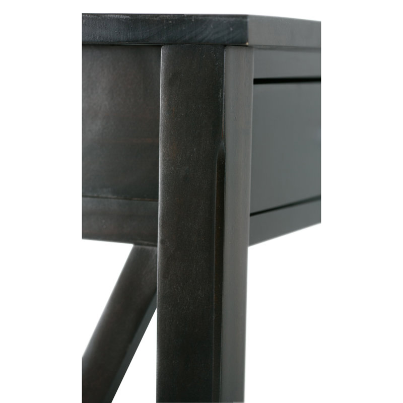 Kitchener 47"W Solid Wood Contemporary Sofa Table with 2 Drawers, Bottom Shelf and X-Design Side Panels, Hickory Brown