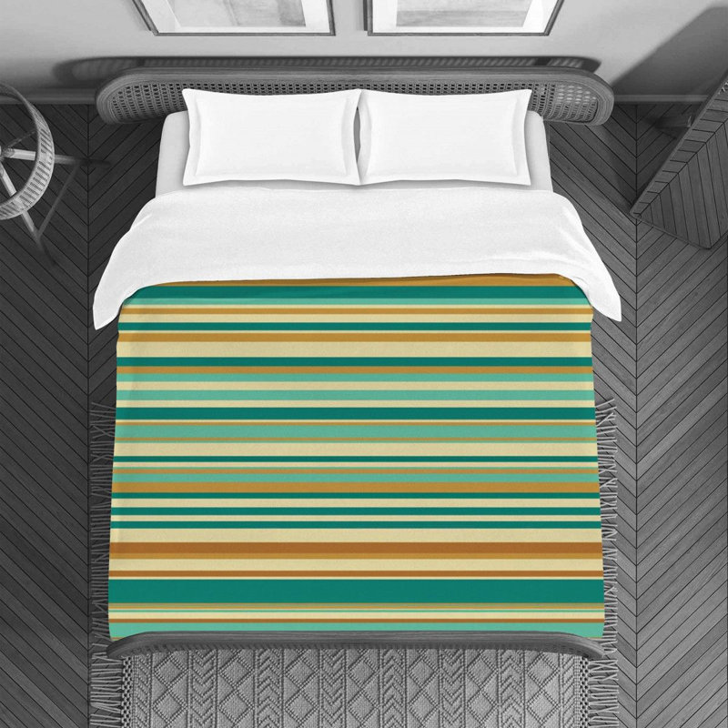 Housse de couette en microfibre , Housse de couette pour lit simple, Or / vert clair