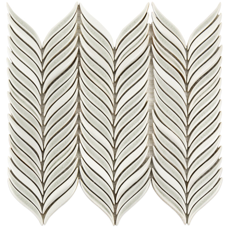 Divine Alula 1" x 2" Ceramic Novelty Mosaic Tile (0.85 Sq. Ft. / Sheet), Tundra