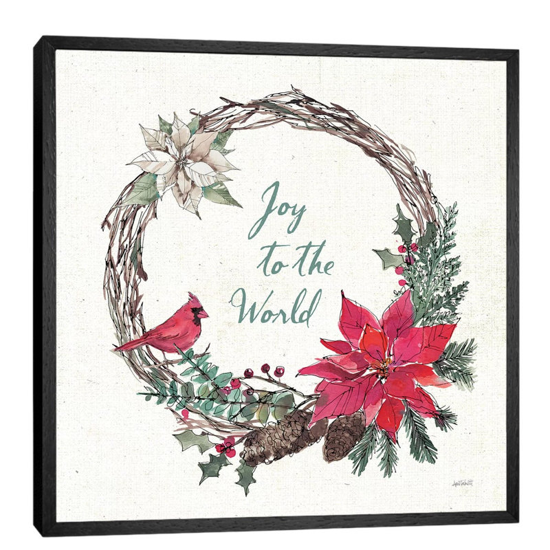 Seasonal Charm V by Anne Tavoletti - Painting on Canvas, Black Floater Framed, 93.98 cm H x 93.98 cm W