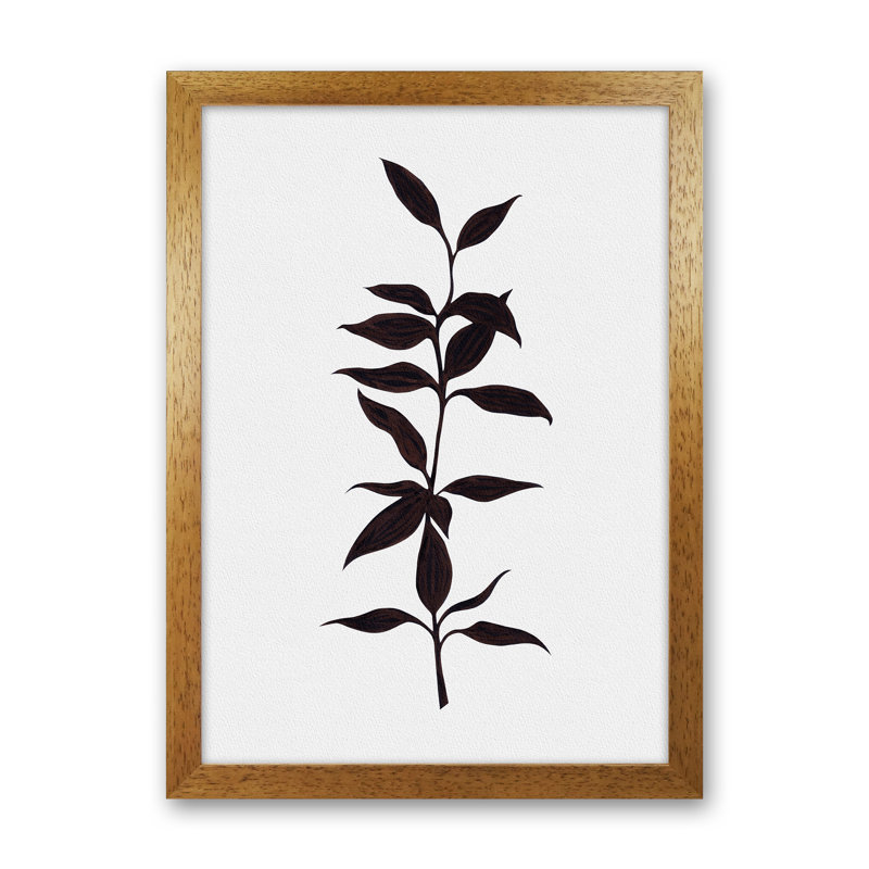 Inked Bamboo 1 Piece Wall Art, 34cm H x 25cm W x 3cm D, Brown Framed