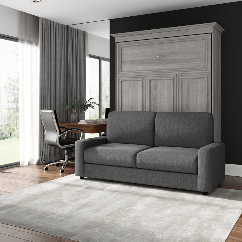 Lit escamotable Alvaretta, Grand, Gris platine