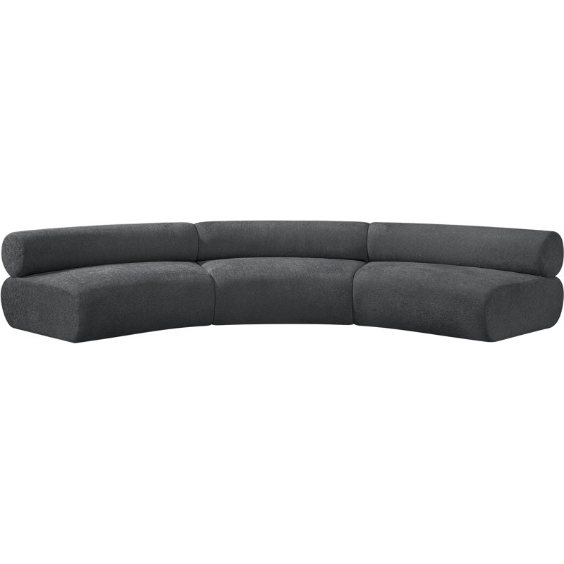 Canapé modulaire rembourré 152 po Bale, Tissu gris chenille