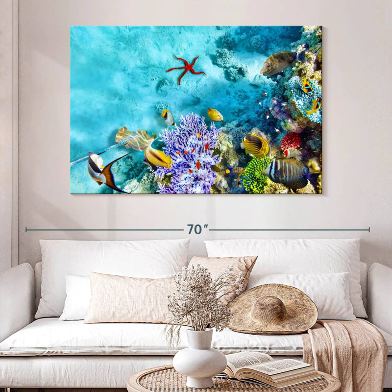 Life Underwater Scene, 34" H x 51" W