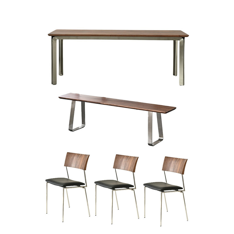 High quality solid wood table set, 29.52"H x 78.74"L x 35.43"W