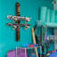 Solid Wood Wall Mounted Multi-Use Ski/Snowboard Rack