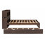 Lit plateforme double avec tablettes coulissantes-1483605369