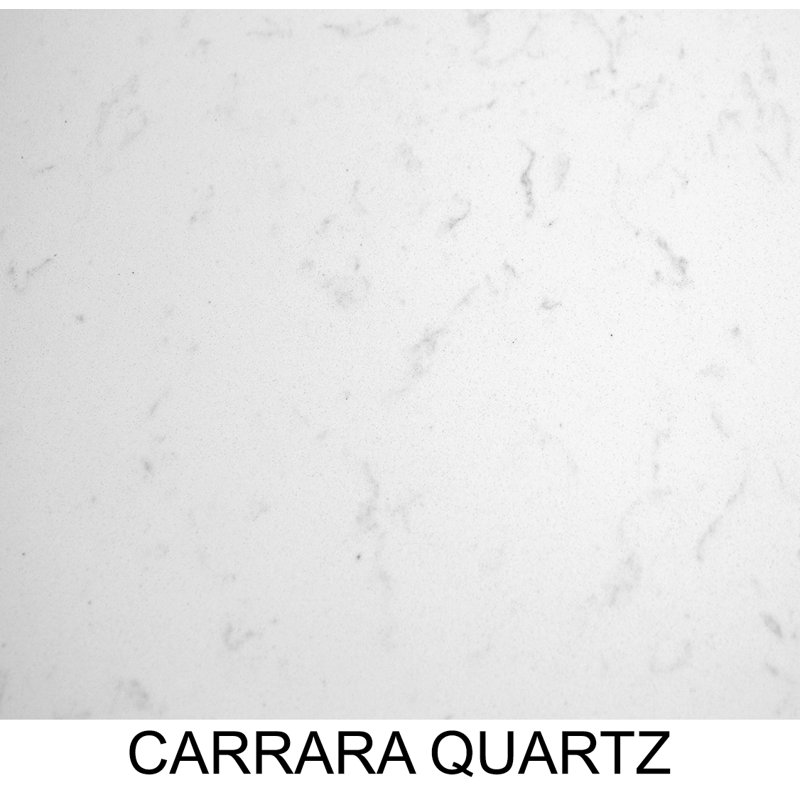 Ensemble de meuble-lavabo double 84 po Flavell, Quartz de Carrare, bordure droite, Blanc