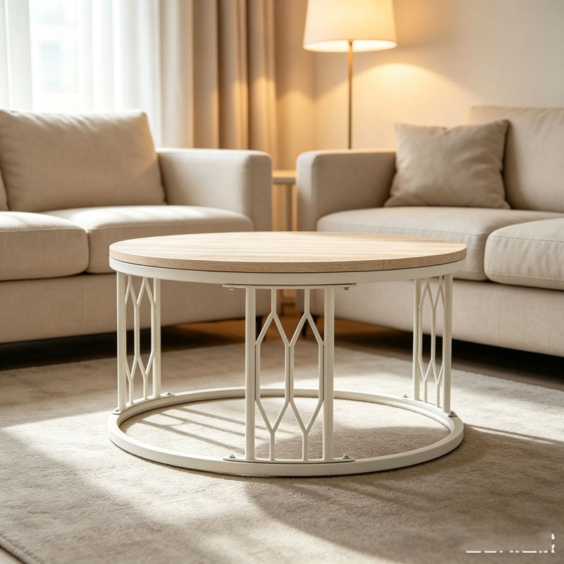 Table basse 27,5 pouces, White,Wood