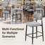 Tabouret de bar rembourré à hauteur de comptoir avec structure en métal-444915477