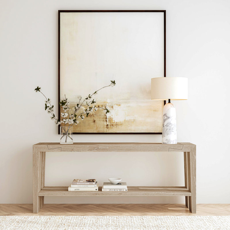 Troy 72" Solid Wood Console Table, Aged Cream