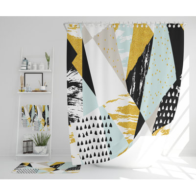 Nazarius Polyester Shower Curtain Set