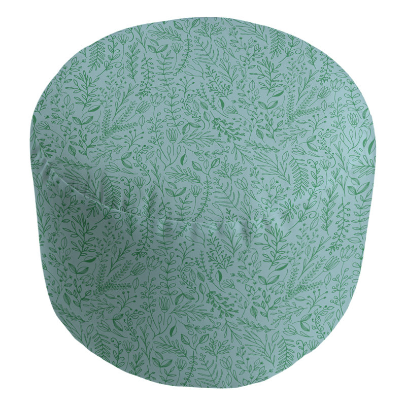 repose-pieds floral ditsy Avicia, Gris / Vert