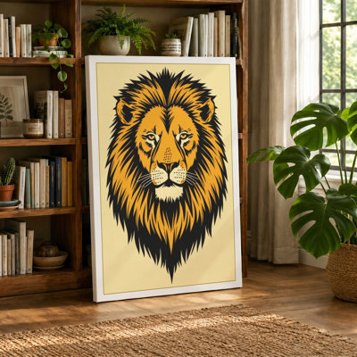 Noble Lion Rustic - Wrapped Canvas