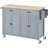 Kitchen Island Cart with Solid Wood Top and Locking Wheels,54.3 Inch Width,4 Door Cabinet and Two Drawers,Spice Rack, Towel Rack (Grey Blue)-2043805307