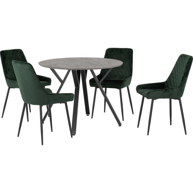 Maisy 4 - Person Dining Set, Emerald Green