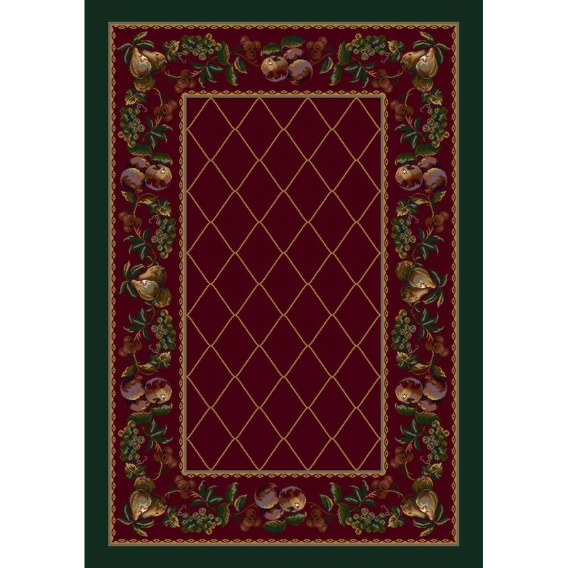 Handmade Red Floral Tufted Synthetic Rectangular Area Rug
