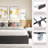 Platform Bed With Storage, 3 Large Drawers On Wheels, Fabric Upholstered Platform Bed, No Box Spring Needed, Solid Wood Slats Support, Easy Assembly, Dark Grey-2003945914