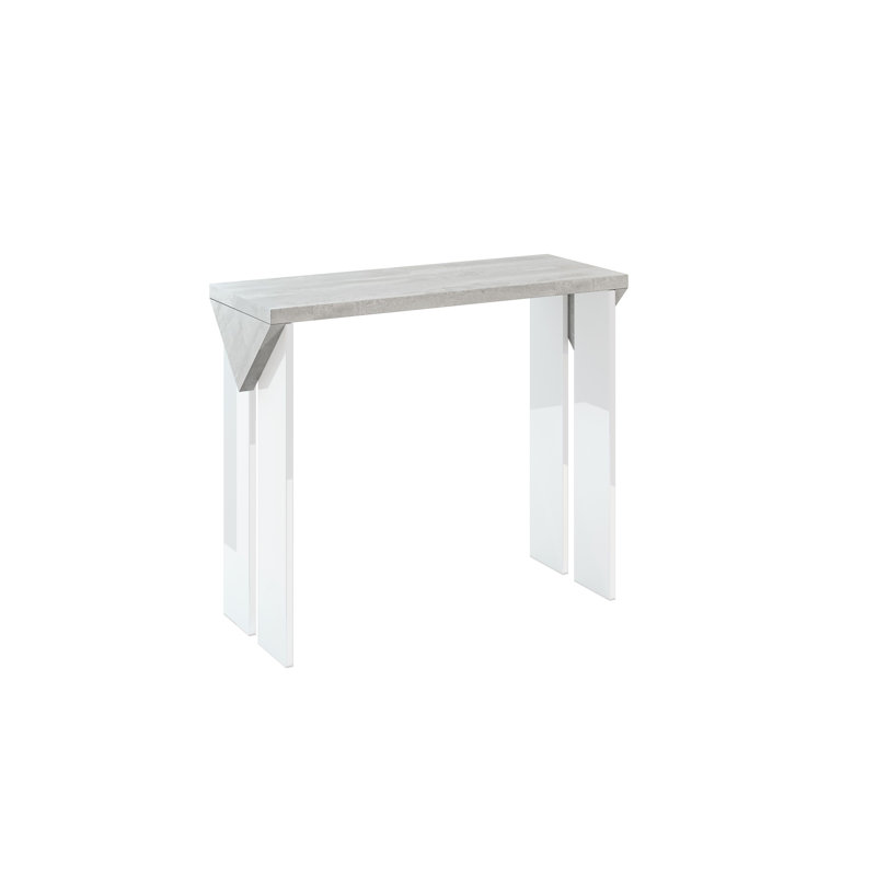 Trip 90cm Console Table, Concrete, White