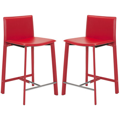 Anjail Upholstered Counter Stool with Metal Frame