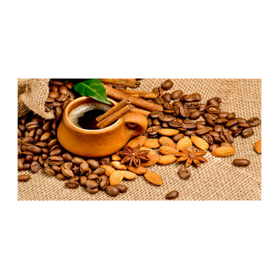 Grains Of Coffee And A Cup - Wrapped Canvas Print
