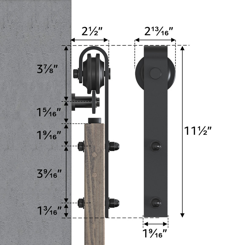 Sliding Standard Single Barn Door Hardware Kit with Handle and Floor Guide, 120 in.