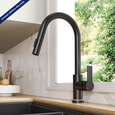  Pull Down Sprayer Kitchen Sink Faucet, Single Handle Kitchen Faucet with LED Light Base
